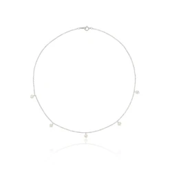 Silver Five Pearl Drop Choker