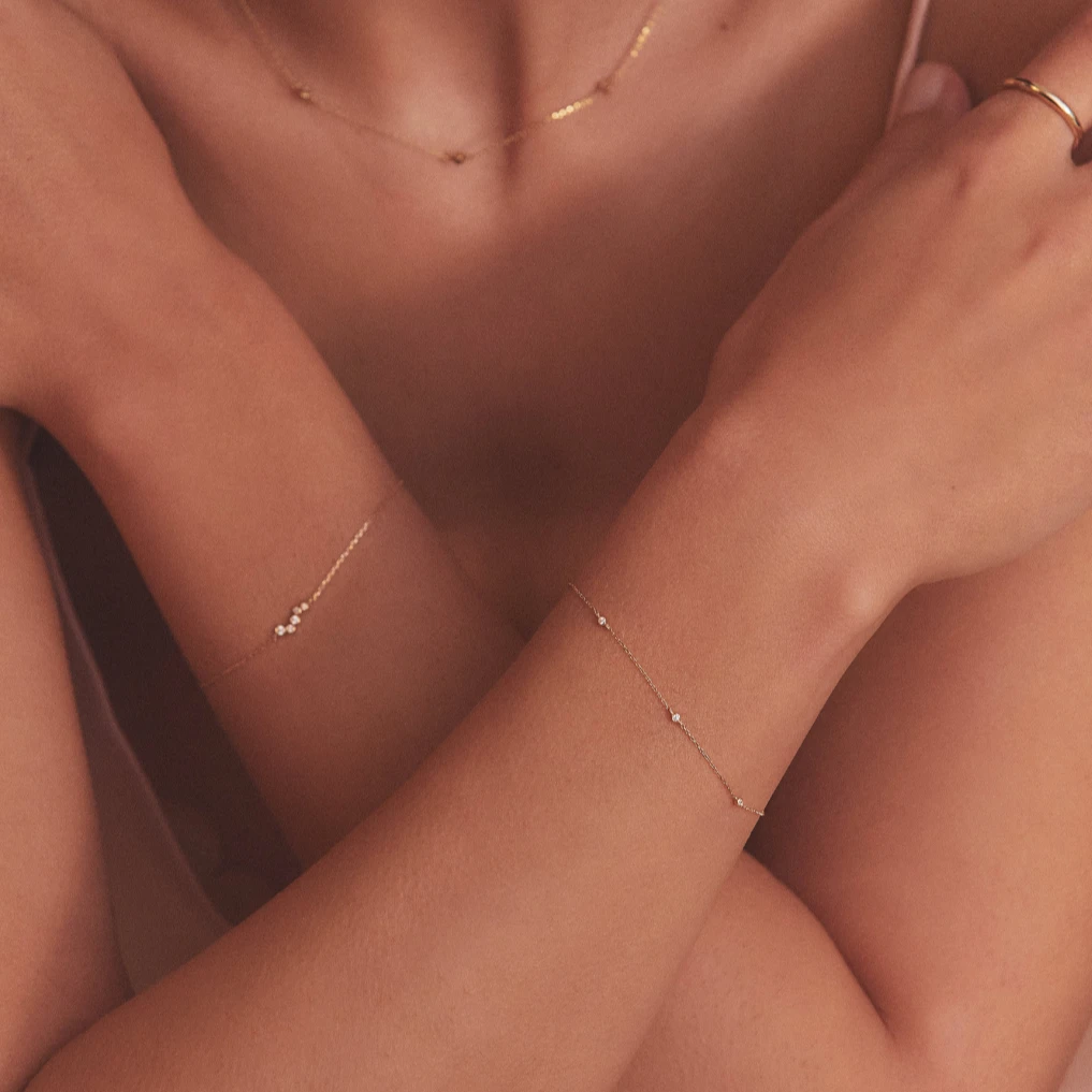 Silver Three Diamond Style Bracelet - Image 2