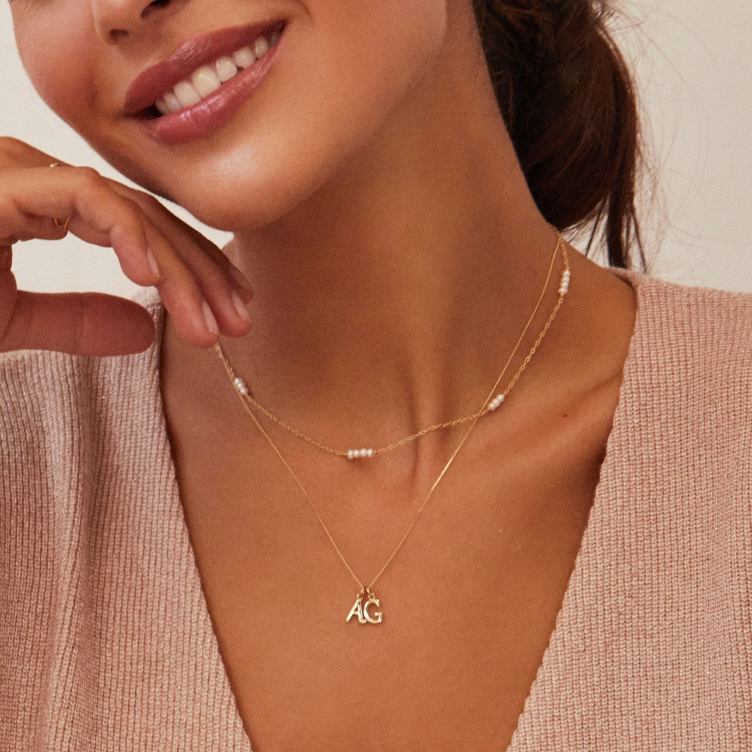 Silver Curve Initial Letter Necklace - Image 14