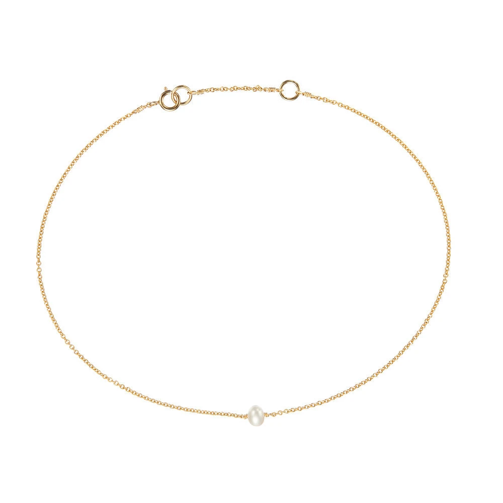 Gold Small Pearl Anklet