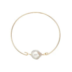 Gold Baroque Pearl Bangle