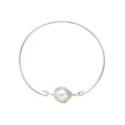 Silver Baroque Pearl Bangle