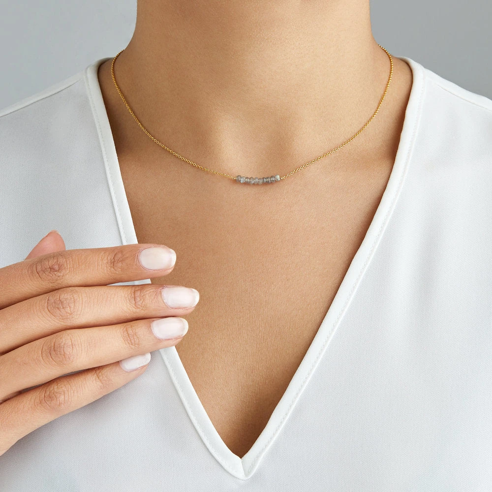 Gold Labradorite Gemstone Cluster Choker - Image 2