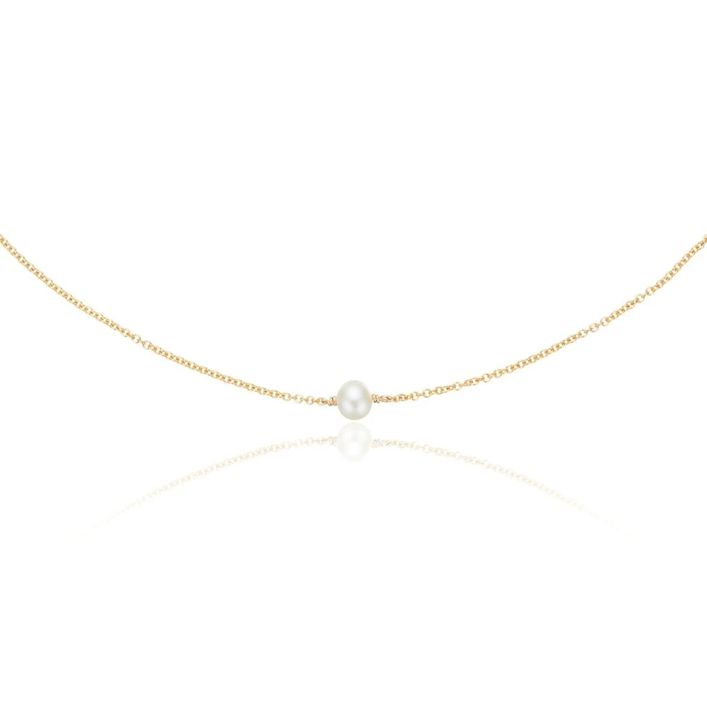 Gold Single Pearl Choker