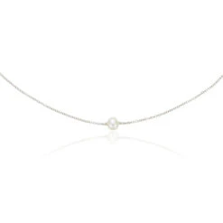 Silver Single Pearl Choker