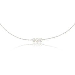 White Gold Cluster Pearl Choker