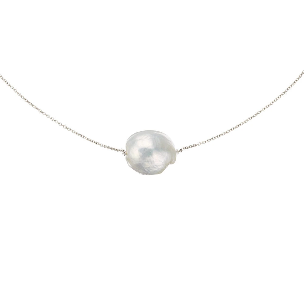 Silver Large Baroque Pearl Choker