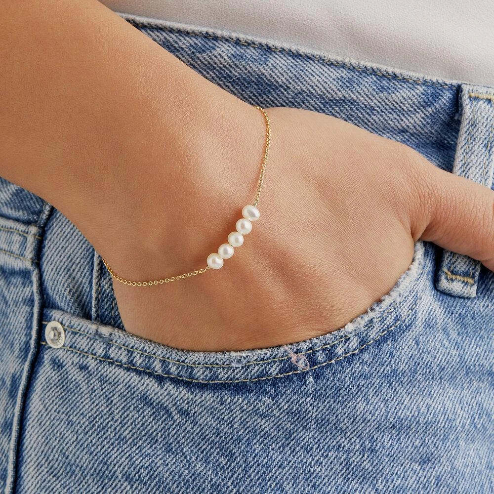 Rose Gold Cluster Pearl Bracelet - Image 2