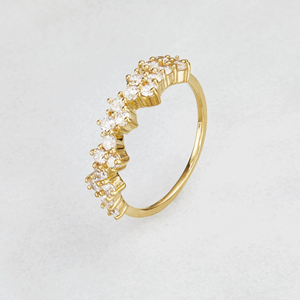 Gold Diamond Style Cluster Ring - Image 4