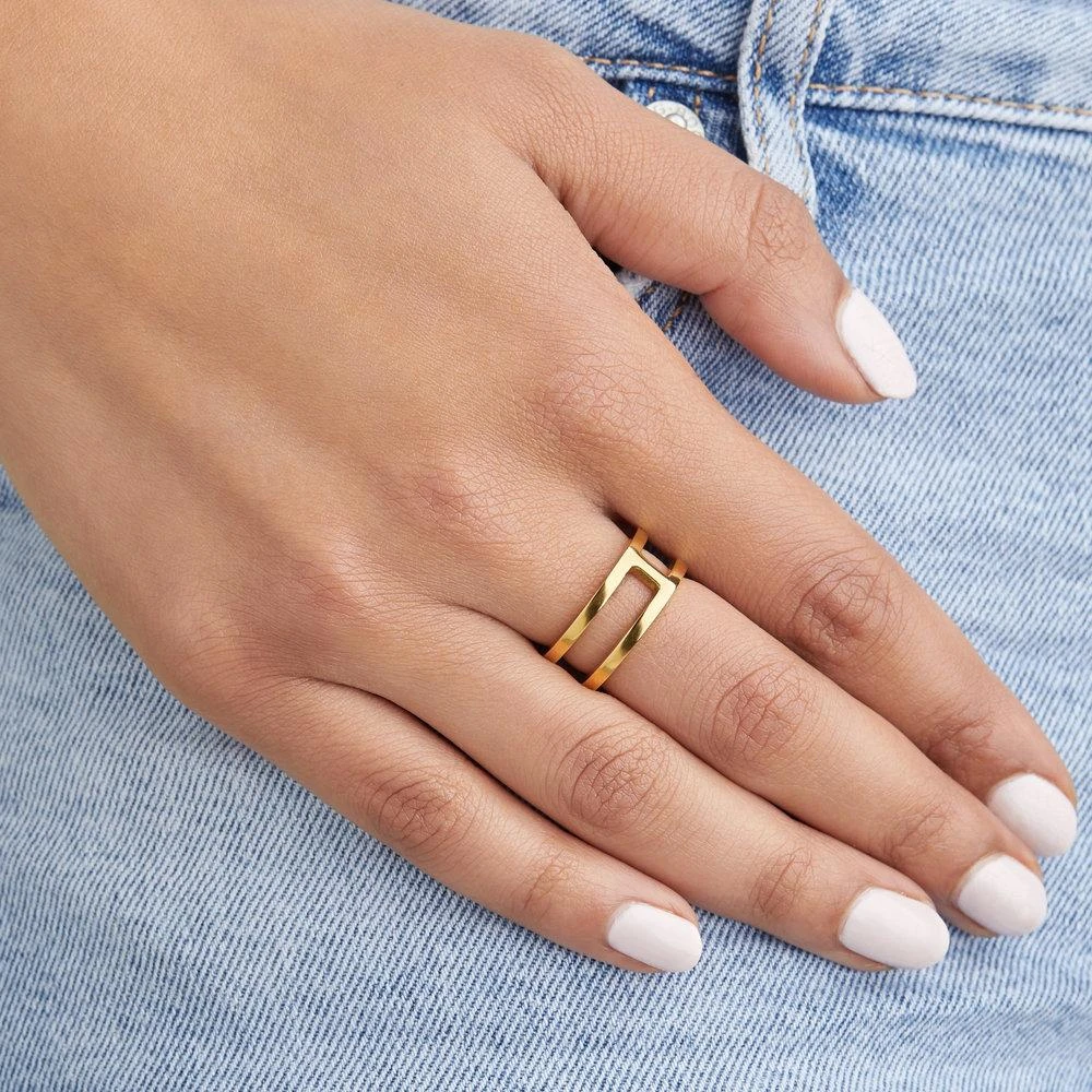 Rose Gold Double Band Ring - Image 3