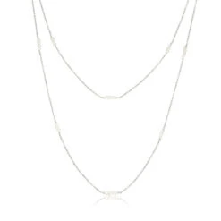 Silver Layered Mini Pearl Necklace