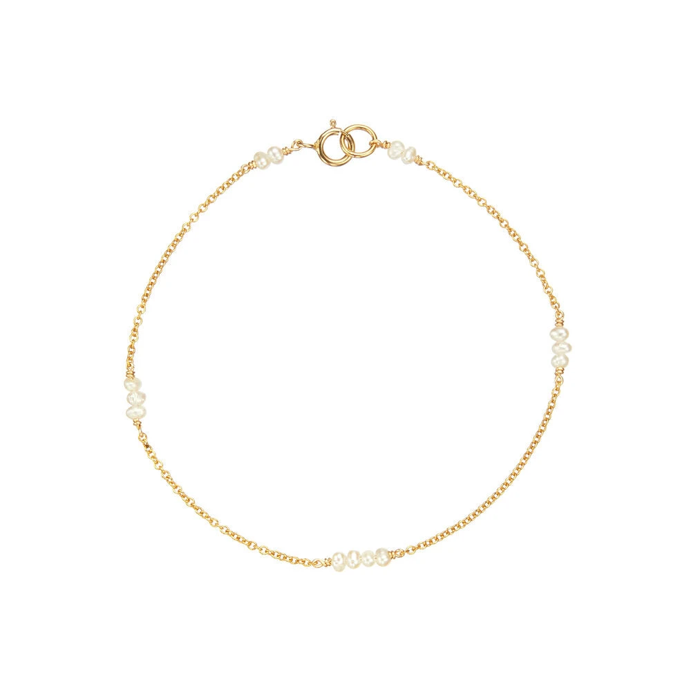 Gold Mini Pearl Bracelet