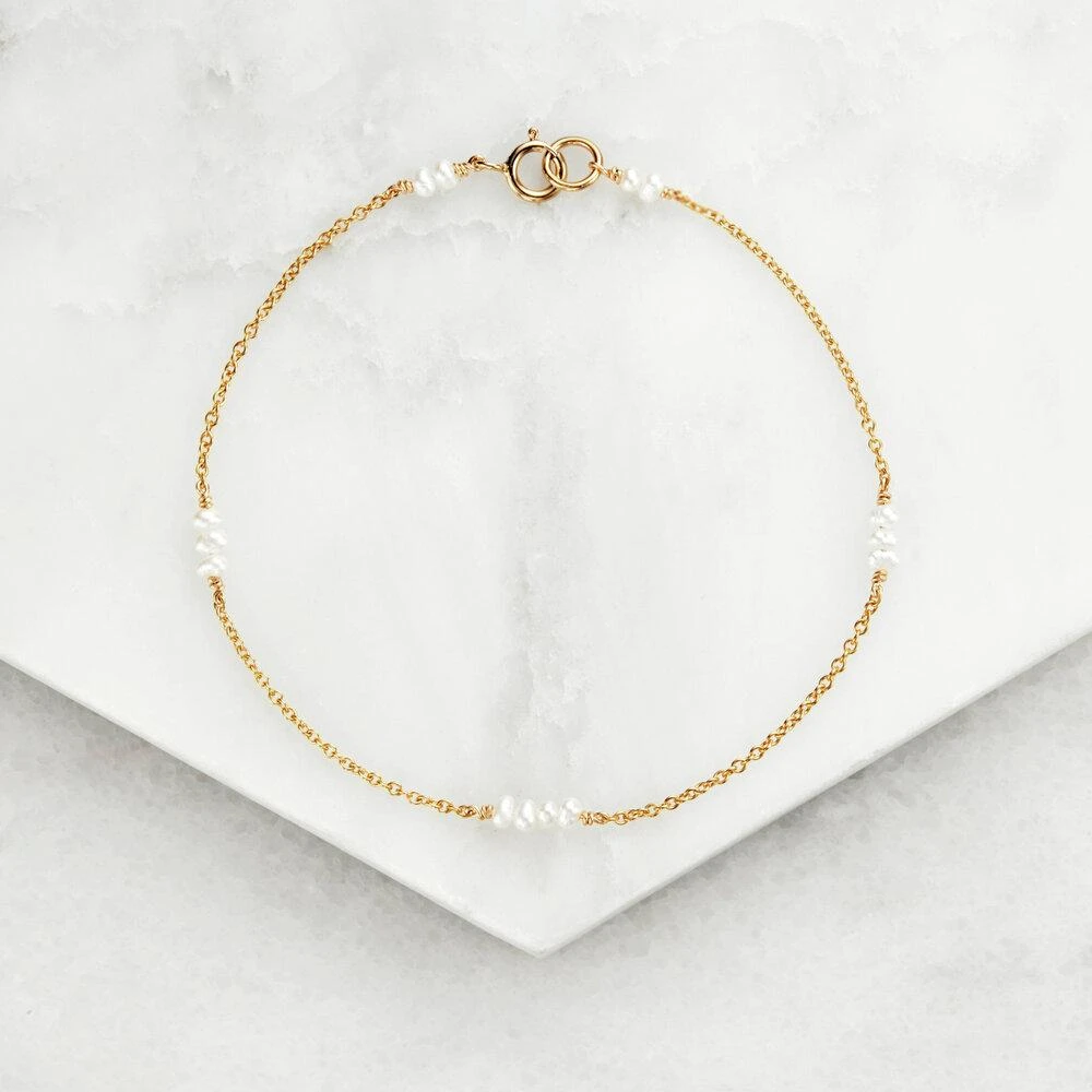 Rose Gold Mini Pearl Bracelet - Image 3