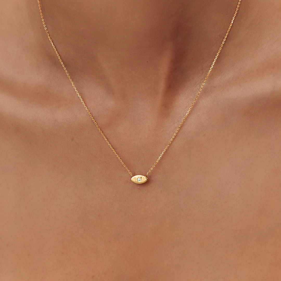 Gold Evil Eye Necklace - Image 2