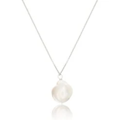 White Gold Extra Large Baroque Pearl Necklace