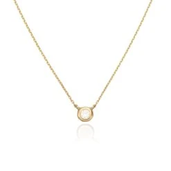 Solid Gold Floating Diamond Necklace
