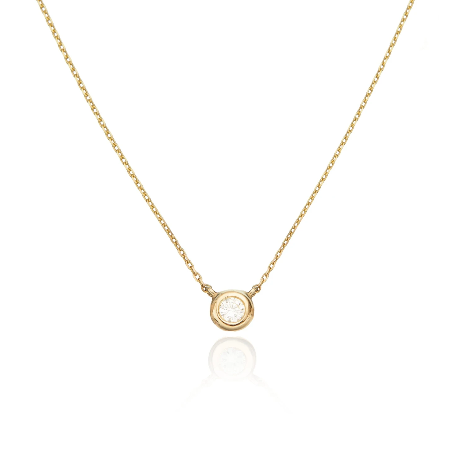 Solid Gold Floating Diamond Necklace
