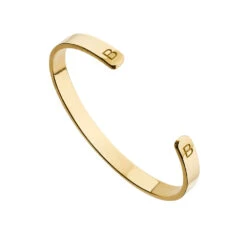Gold Thick Engraved Bangle