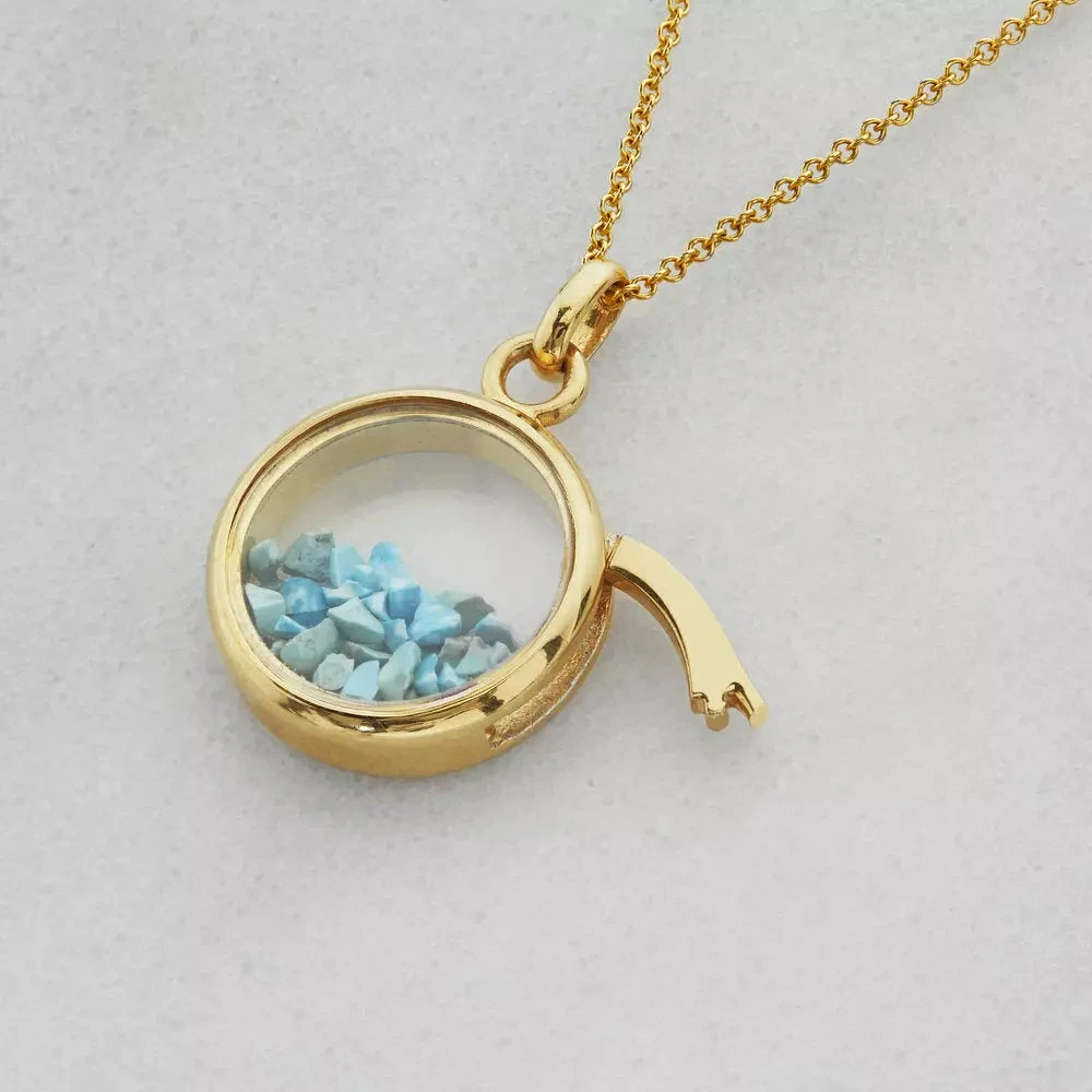 Gold Glass Gemstone Locket - Image 4