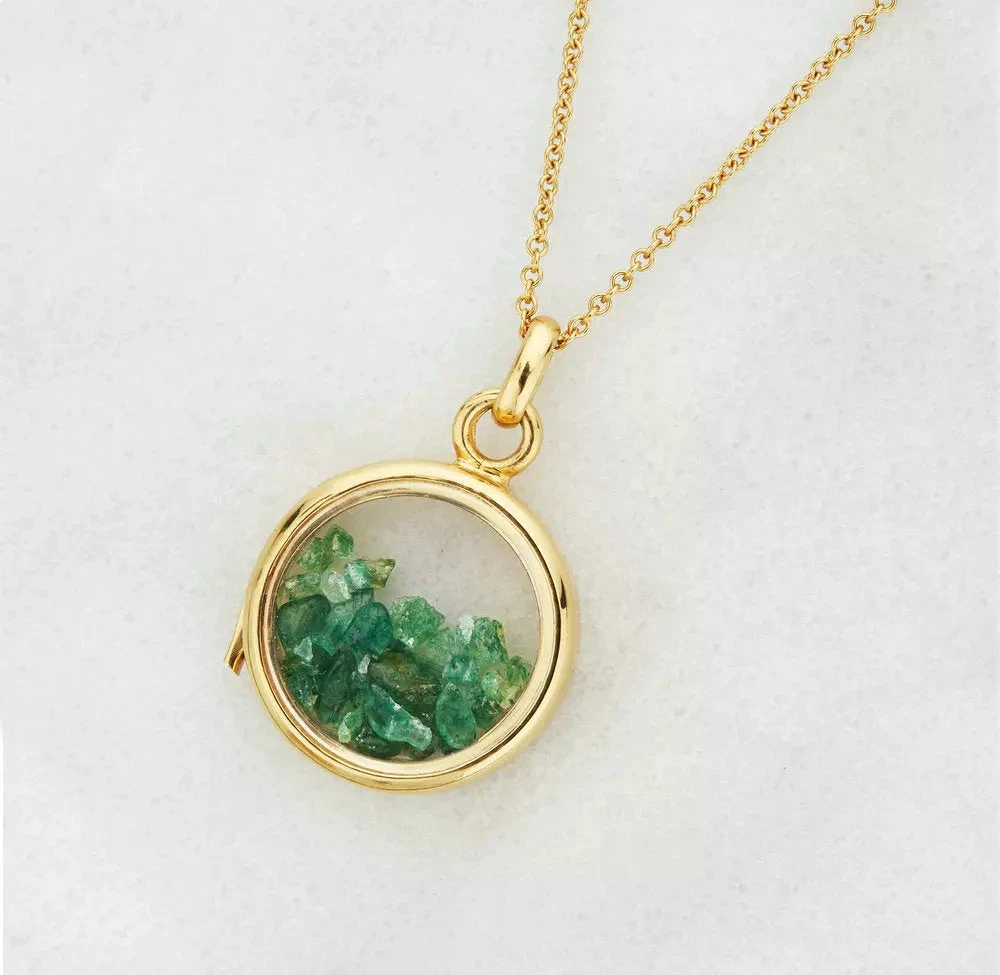 Gold Glass Gemstone Locket - Image 11