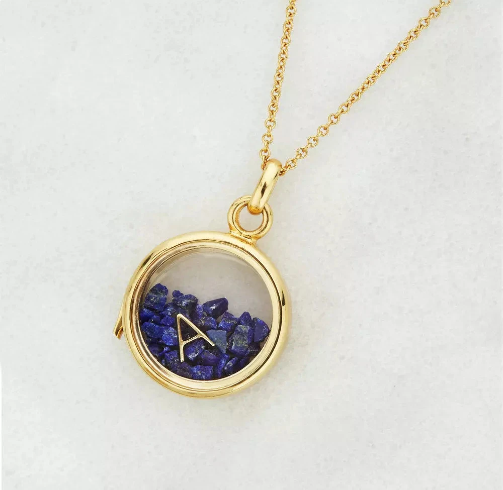 Gold Glass Gemstone Locket - Image 5