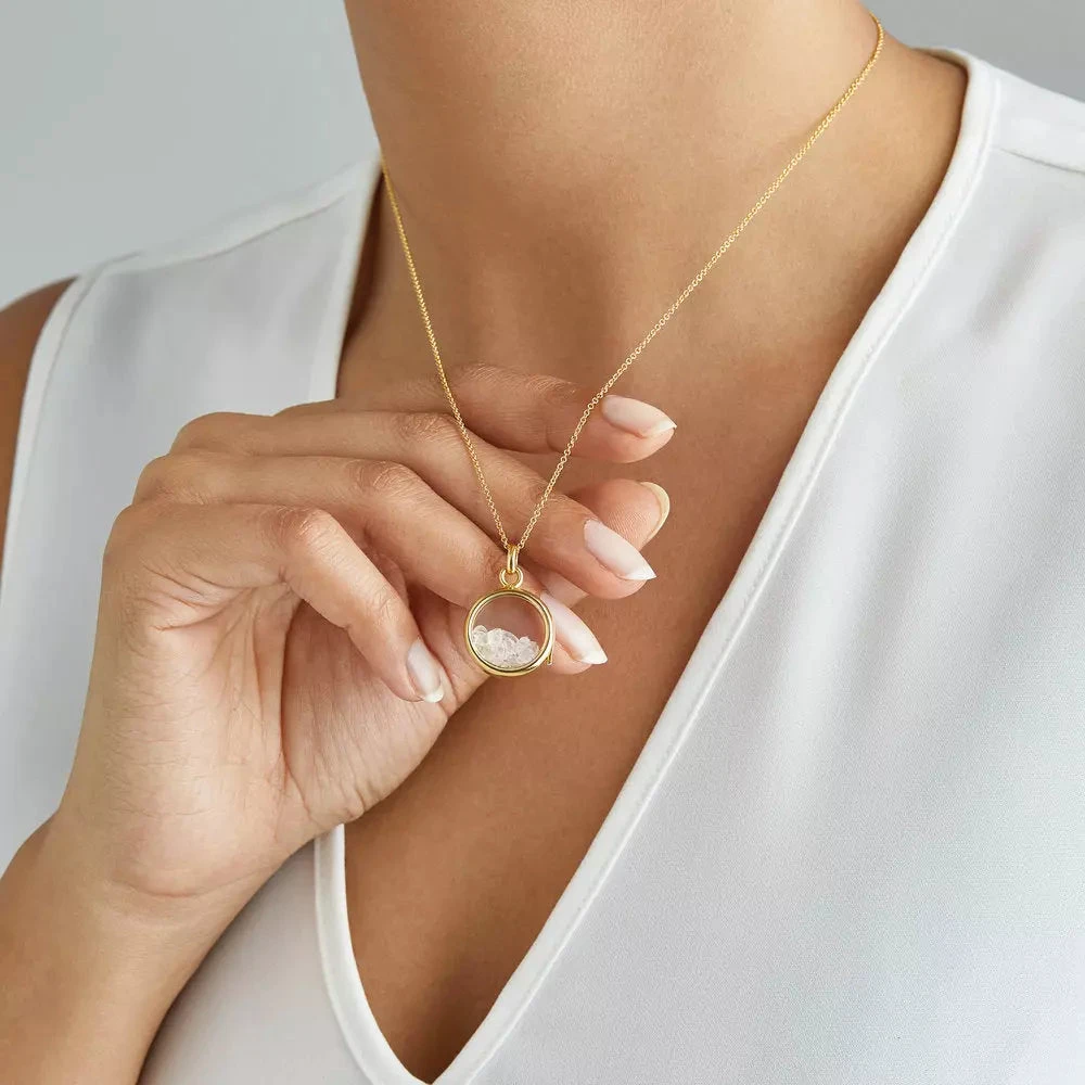 Gold Glass Gemstone Locket - Image 3