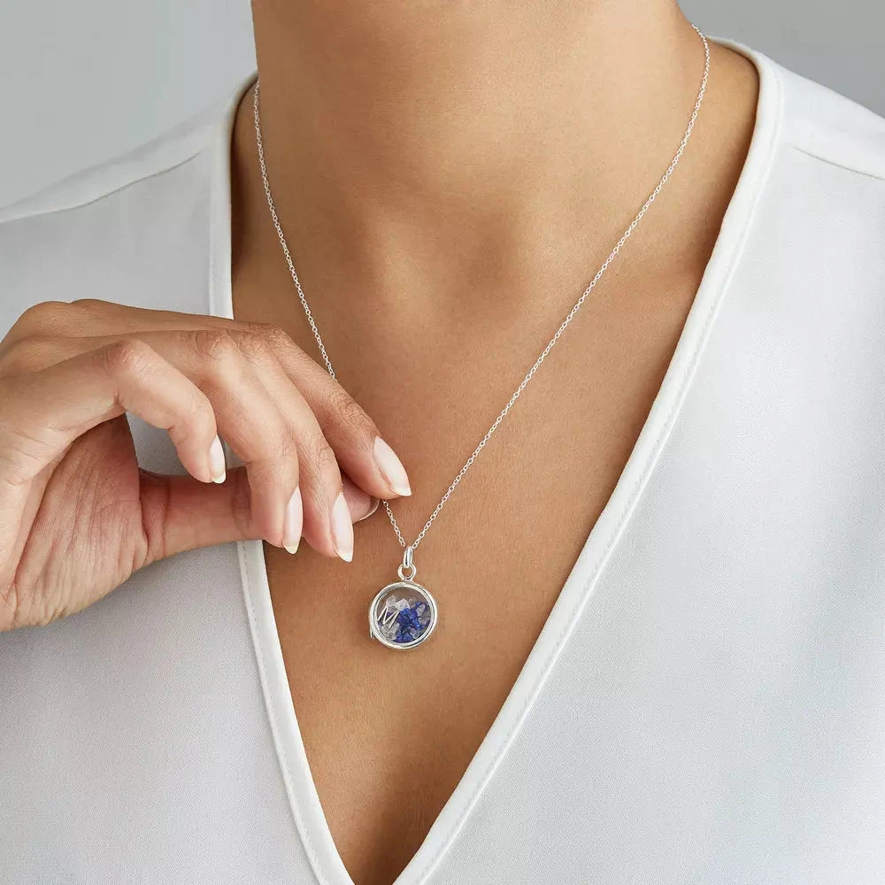 Silver Glass Gemstone Locket - Image 12