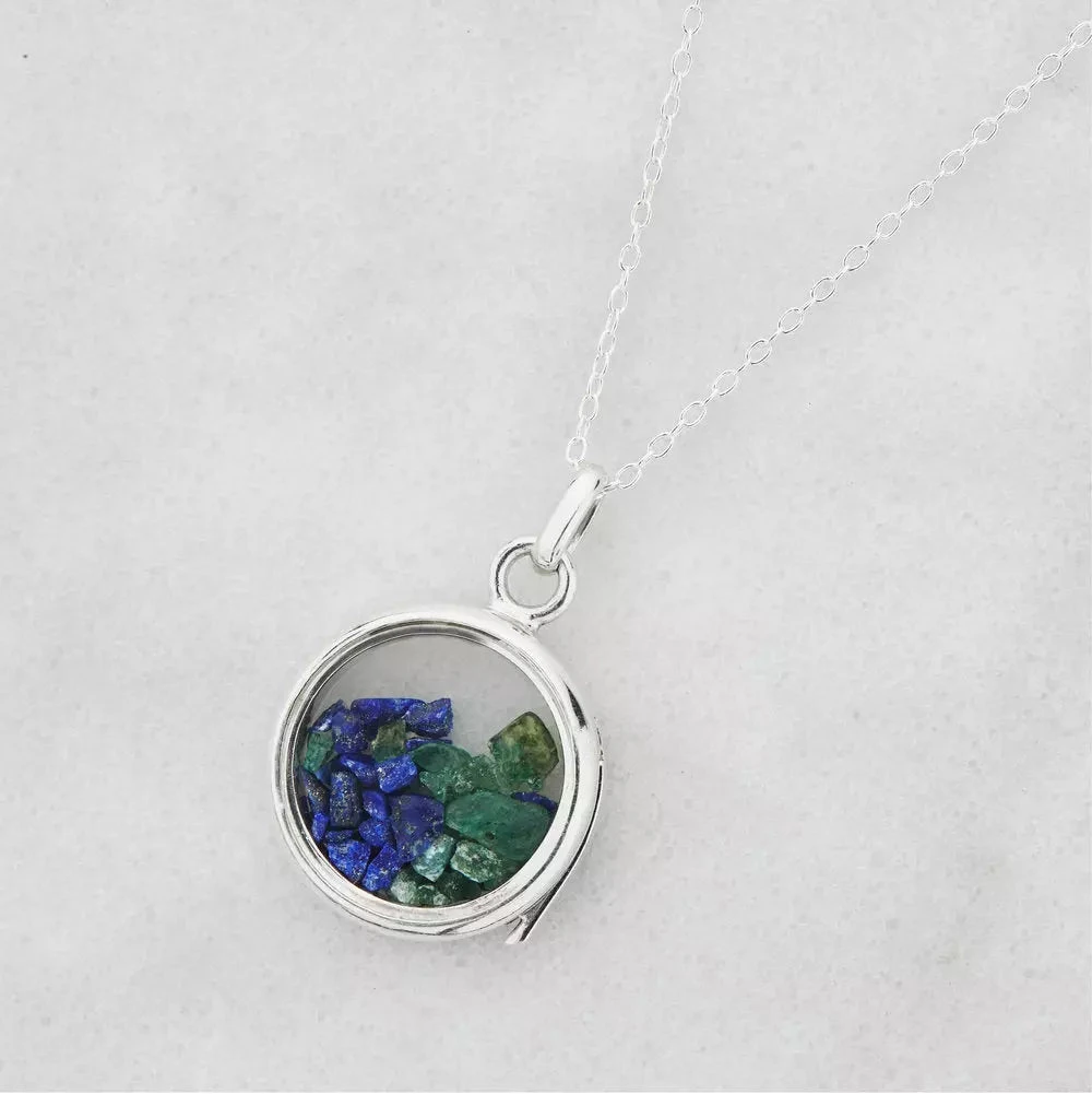 Silver Glass Gemstone Locket - Image 6