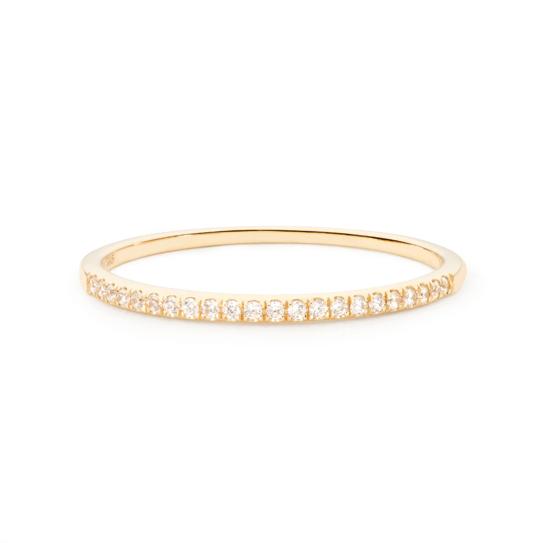 Gold Diamond Style Half Eternity Ring - Image 5