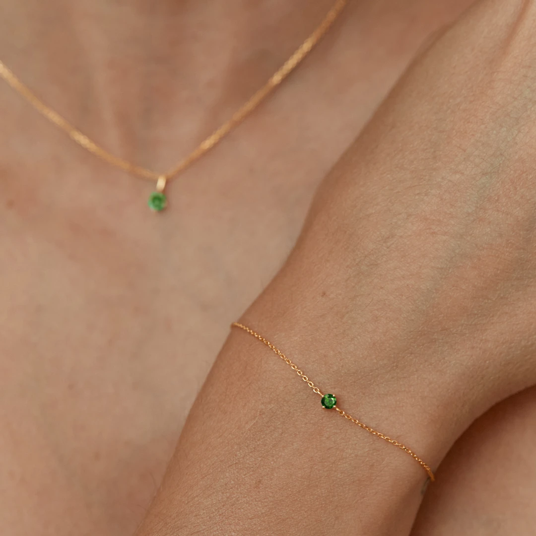 Gold Small Birthstone Pendant Necklace - Image 6