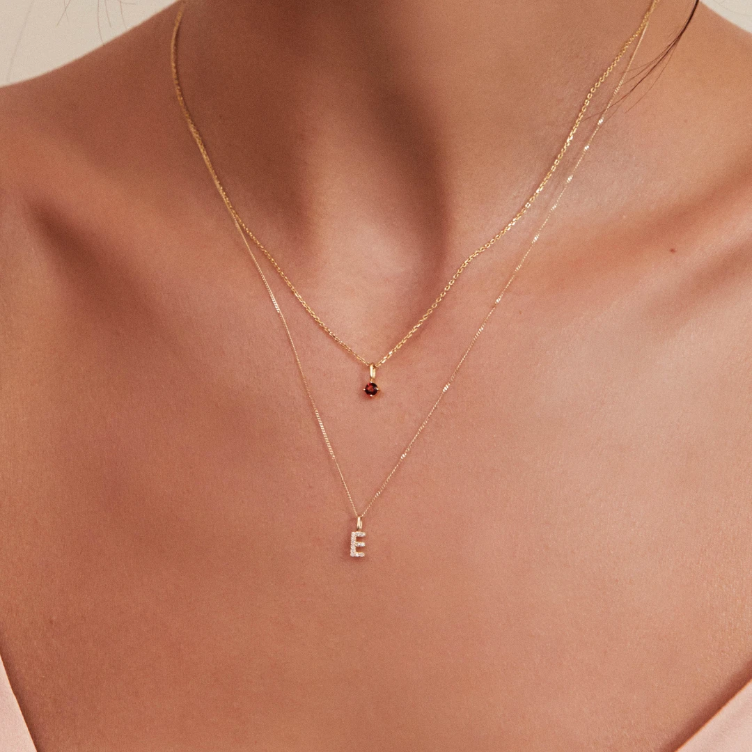 Silver Small Birthstone Pendant Necklace - Image 2