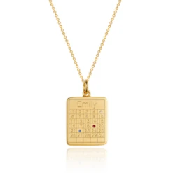 Gold Personalised Family Calendar Necklace