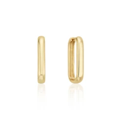 Gold Large Plain Hoop Earrings