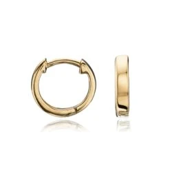 Gold Plain Huggie Hoop Earrings