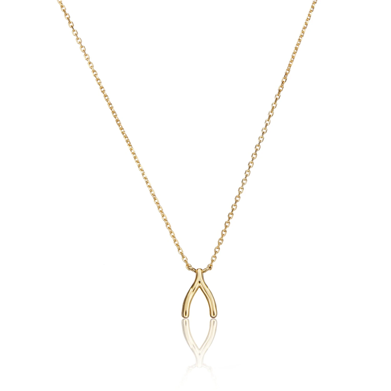 Gold Wishbone Necklace