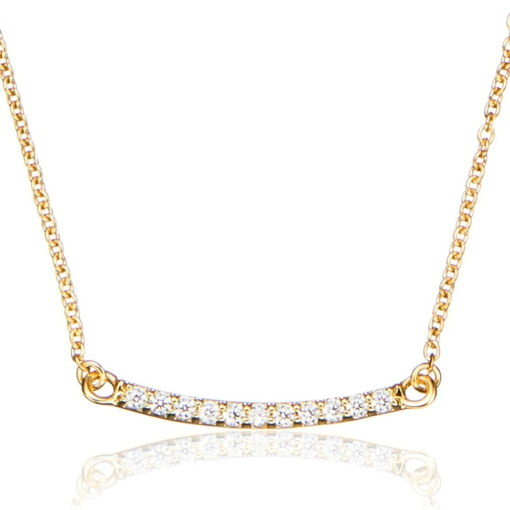 Gold Diamond Style Bar Necklace