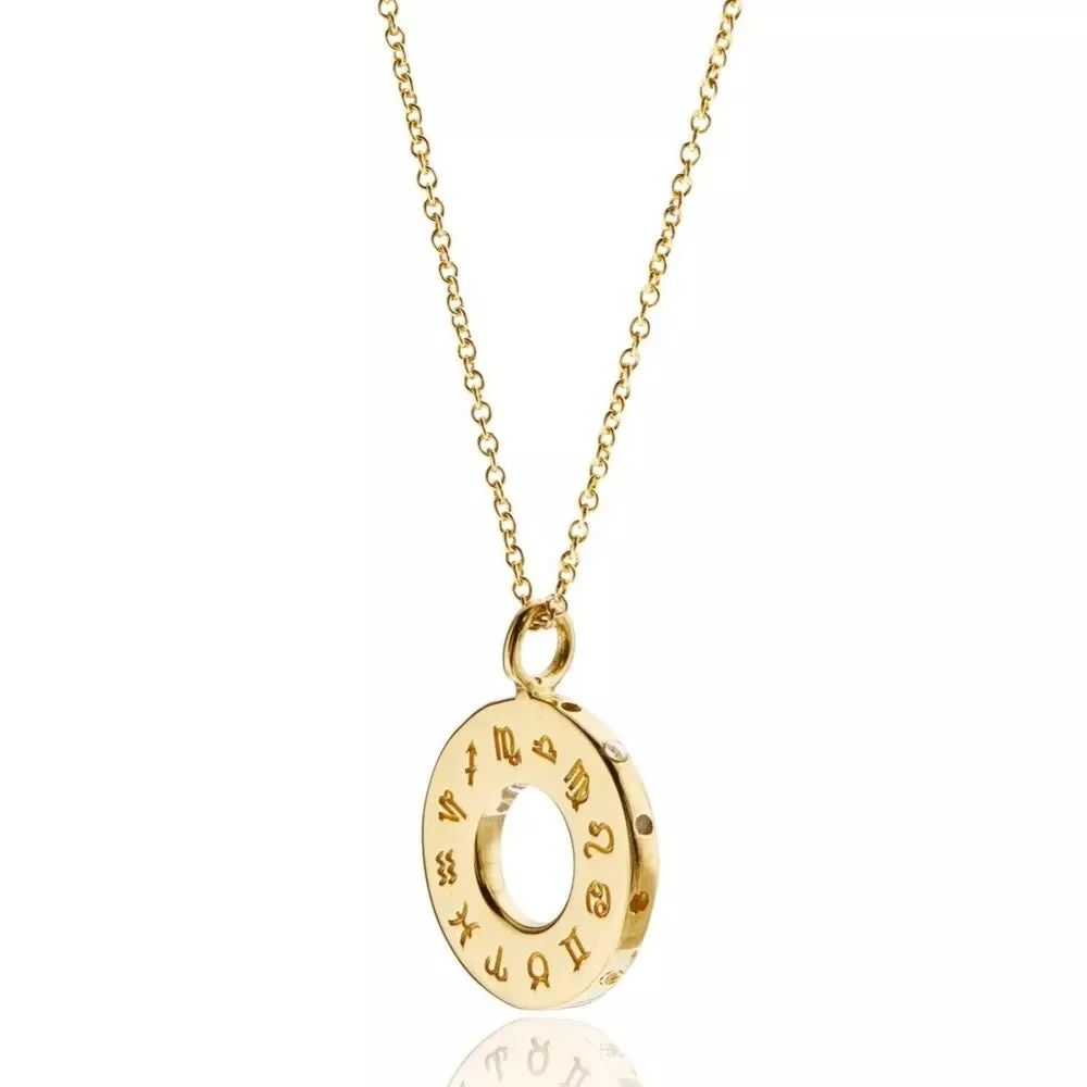 Gold Zodiac Birthstone Necklace