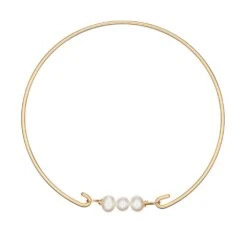 Gold Cluster Pearl Bangle