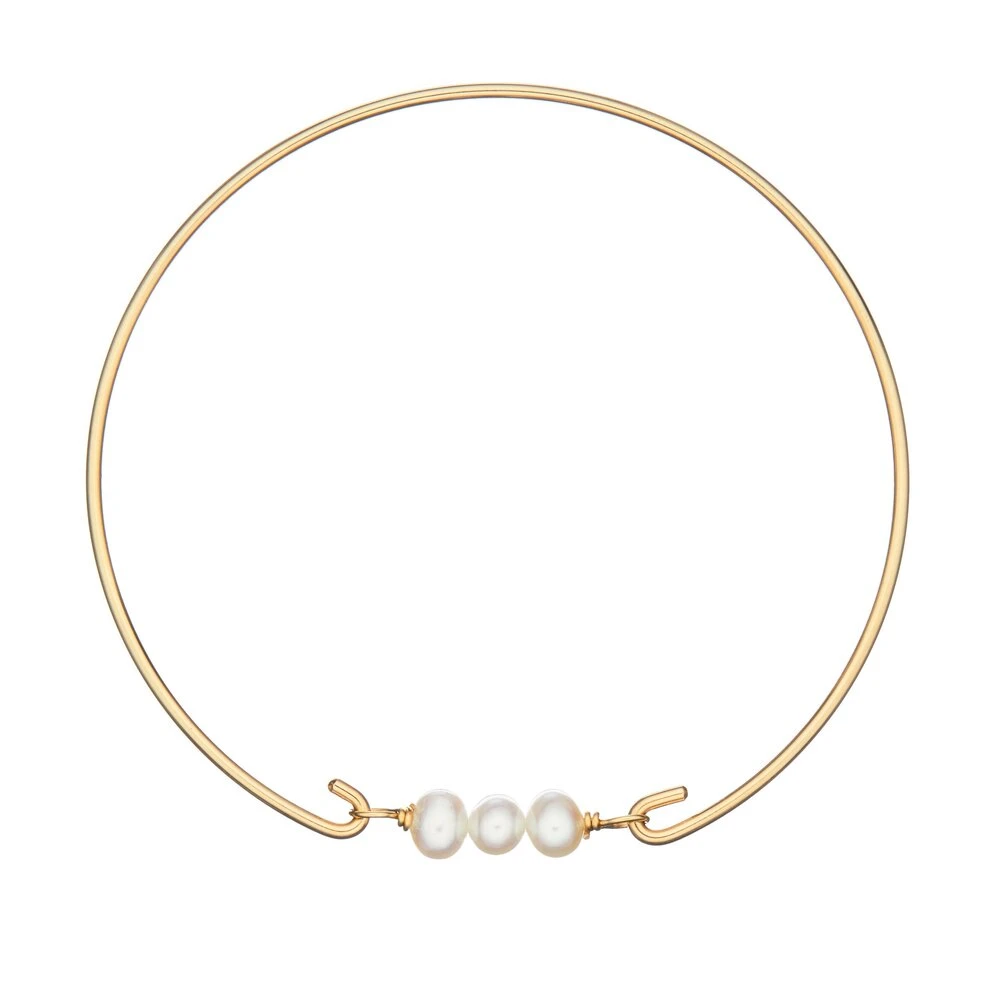 Gold Cluster Pearl Bangle