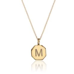 Gold Personalised Hexagon Necklace