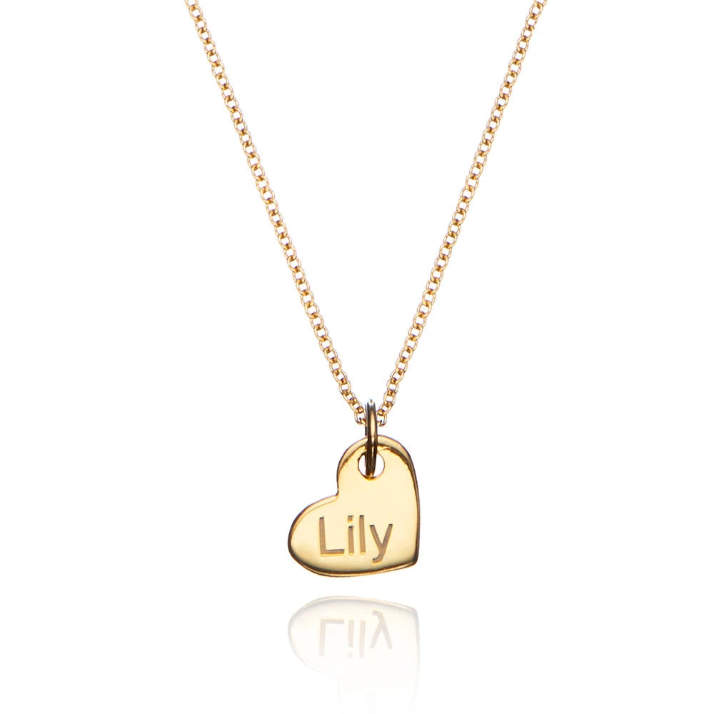 Gold Small Personalised Heart Necklace