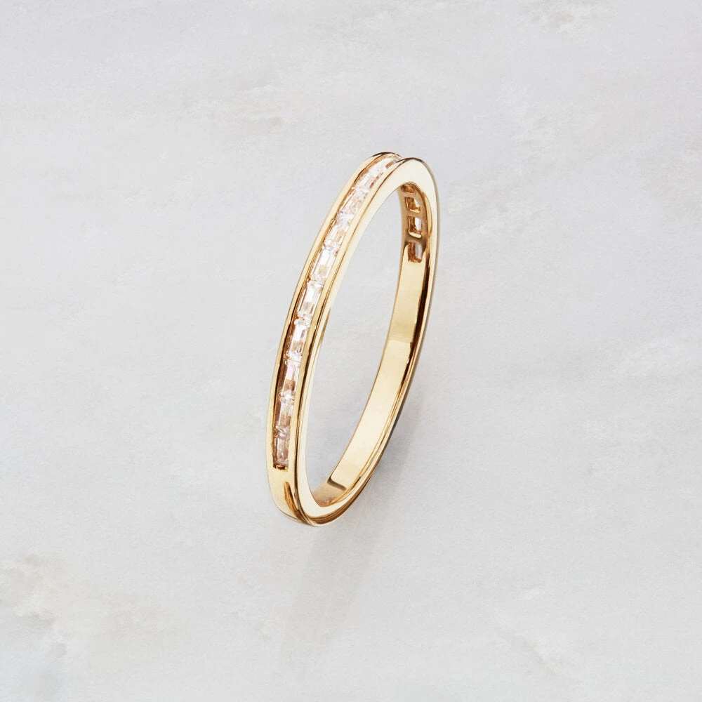 Gold Diamond Style Baguette Eternity Ring - Image 3