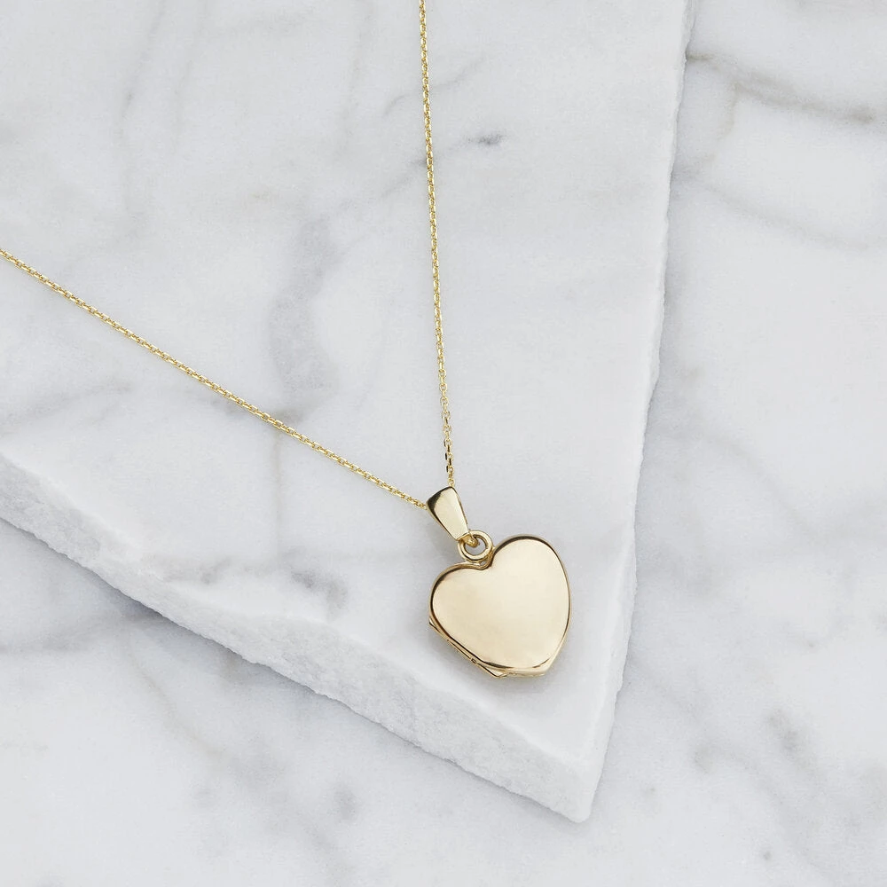 Solid Gold Small Heart Locket Necklace - Image 3