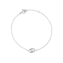 Solid White Gold Love Link Bracelet