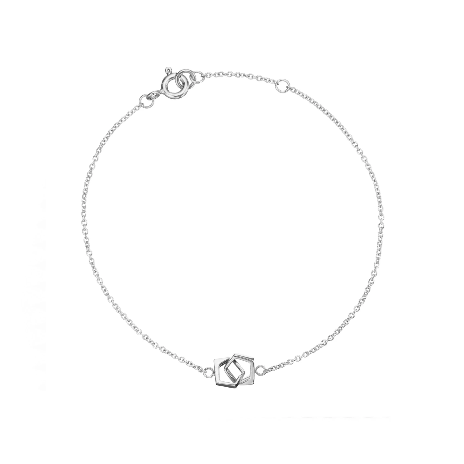 Solid White Gold Love Link Bracelet