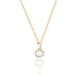 Gold Single Pearl Necklace