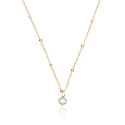 Gold Single Pearl Satellite Necklace