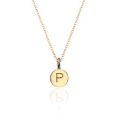 Gold Small Personalised Disc Necklace