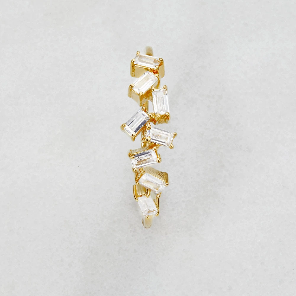 Gold Diamond Style Baguette Ring - Image 11