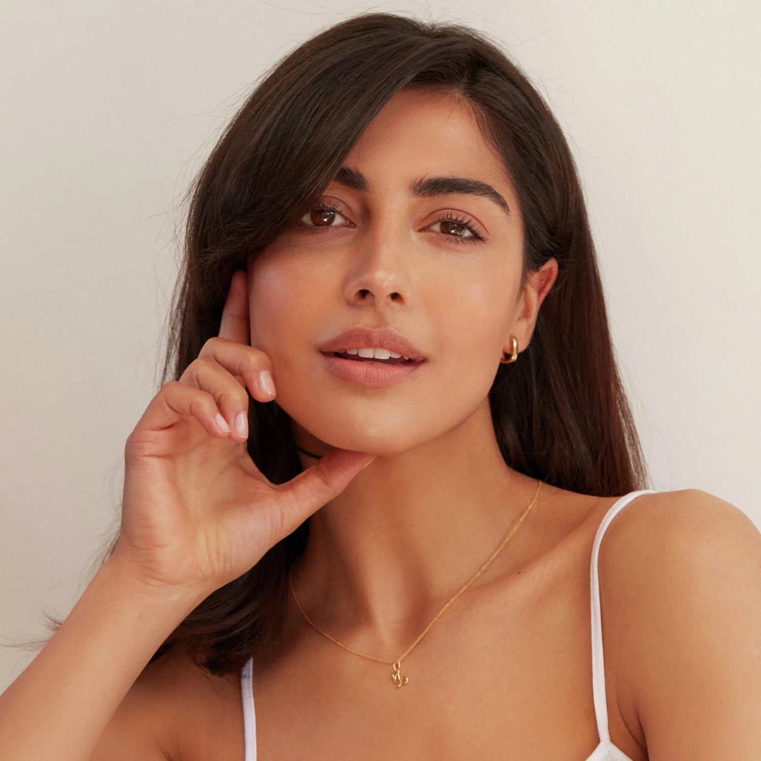 Gold Thick Squared Hoop Earrings - Image 6